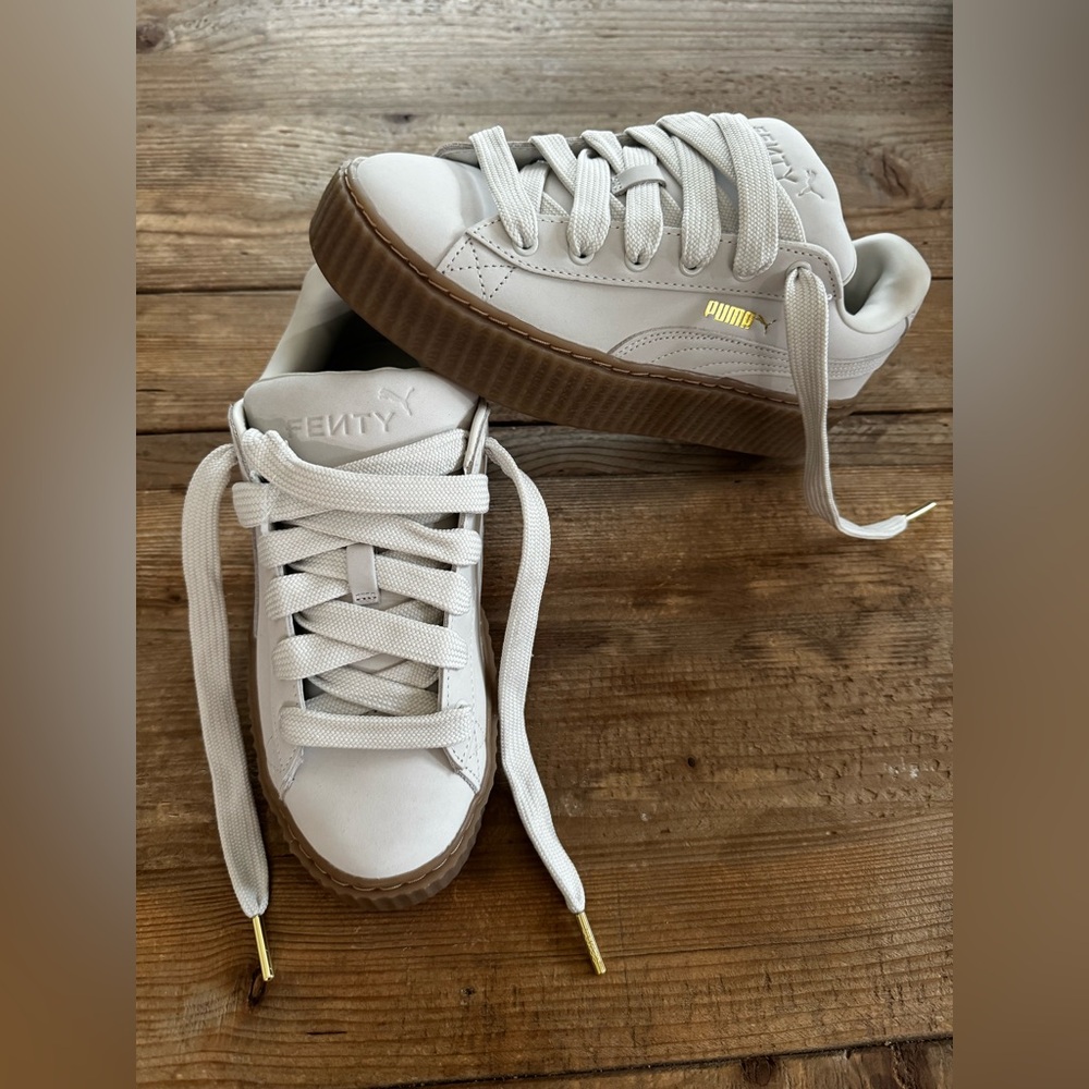 Fenty Puma Creeper Phatty Nubuck Warm White Puma Gold Gum Women’s Size 8.5 - Picture 6 of 12